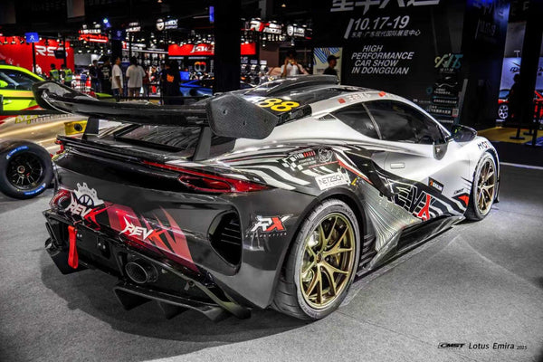 Lotus Emira 3.6 V6 2.0 Four-cylinder 2022-ON with Aftermarket Parts - V2 Rear Spoiler Dry Pre-preg Carbon Fiber / FRP