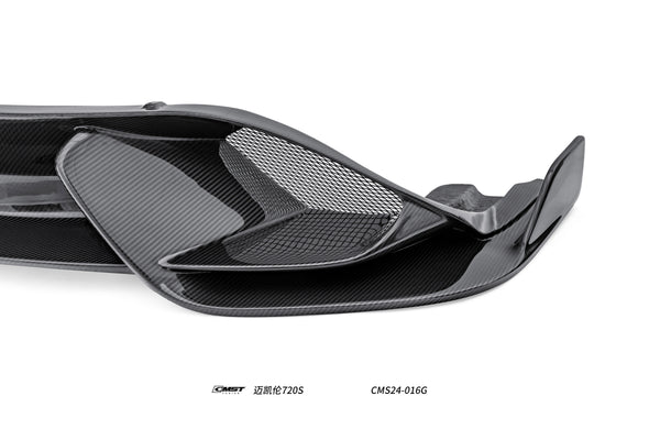 McLaren 720s 2018 2019 2020 2021 2022 2023 & 765LT 2021 2022 & 750s 2024 with Aftermarket Parts - 765lt Conversion Front Bumper & Front Lip Carbon Fiber / FRP from CMST Tuning