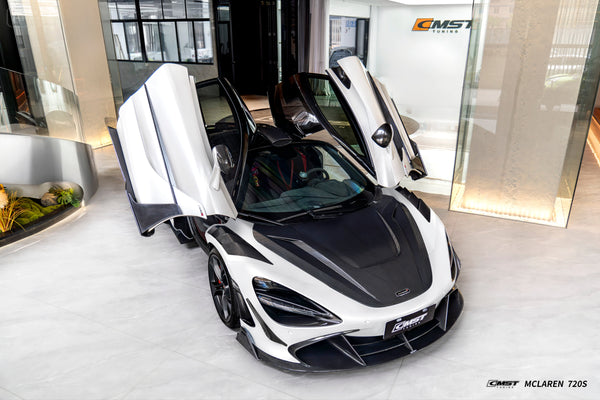 McLaren 720S 2018 2019 2020 2021 2022 2023 & 750S 2024-ON & 765LT 2021 2022 with Aftermarket Parts - V1 Hood Carbon Fiber / FRP from CMST Tuning