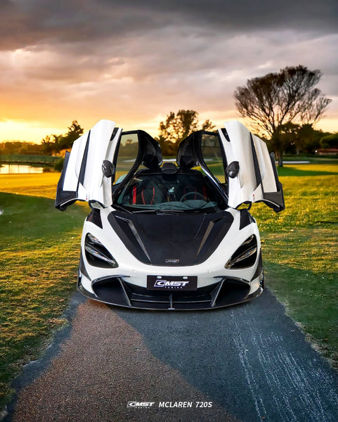 McLaren 720S 2018 2019 2020 2021 2022 2023 with Aftermarket Parts - V3 Front Lip Carbon Fiber / FRP from CMST Tuning