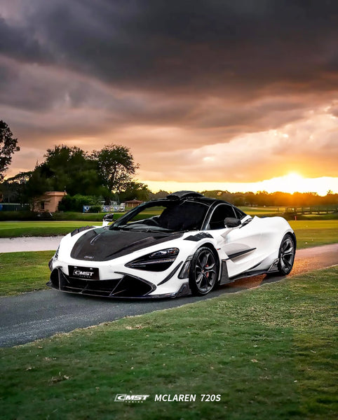 McLaren 720S 2018 2019 2020 2021 2022 2023 with Aftermarket Parts - V3 Front Lip Carbon Fiber / FRP from CMST Tuning