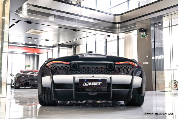 McLaren 720S 2018 2019 2020 2021 2022 2023 with Aftermarket Parts - Rear Bumper & Diffuser Carbon Fiber / FRP from CMST Tuning