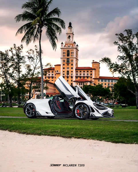 McLaren 720S 2018 2019 2020 2021 2022 2023 & 750S 2024-ON with Aftermarket Parts - Side Skirts Carbon Fiber / FRP from CMST Tuning