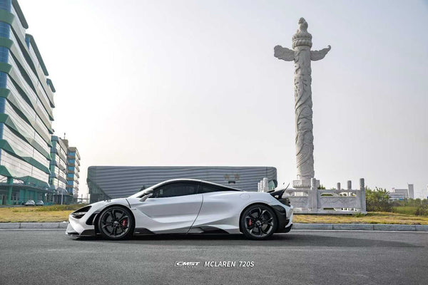 McLaren 720s 2018 2019 2020 2021 2022 2023 & 765LT 2021 2022 & 750s 2024 with Aftermarket Parts - 765lt Conversion Side Skirts Carbon Fiber / FRP from CMST Tuning