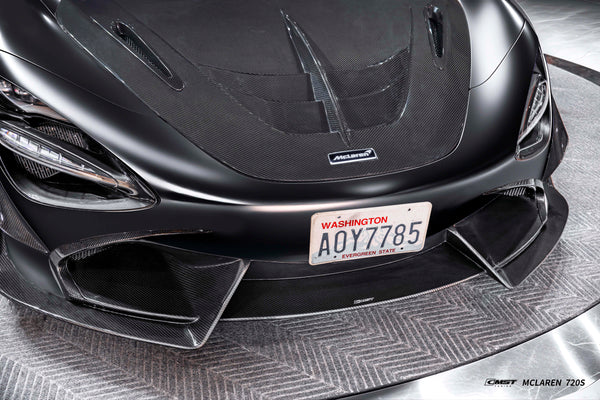 McLaren 720S 2018 2019 2020 2021 2022 2023 & 750S 2024-ON & 765LT 2021 2022 with Aftermarket Parts - Hood Carbon Fiber / FRP from CMST Tuning