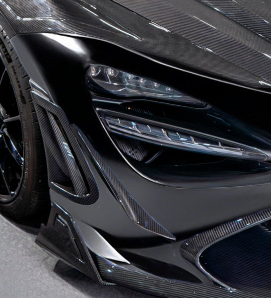 McLaren 720S 2018 2019 2020 2021 2022 2023 with Aftermarket Parts - Front Canards Carbon Fiber / FRP from CMST Tuning