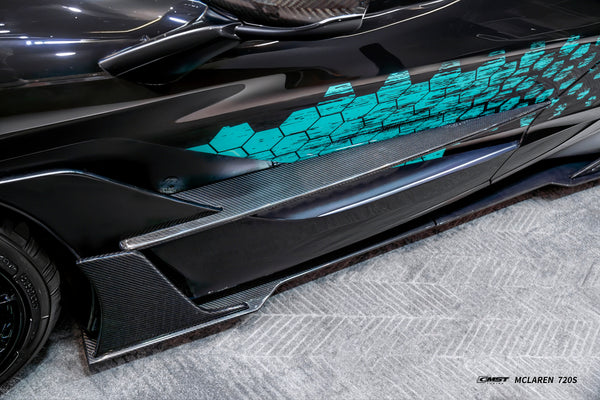 McLaren 720S 2018 2019 2020 2021 2022 2023 & 750S 2024-ON with Aftermarket Parts - Side Skirts Carbon Fiber / FRP from CMST Tuning