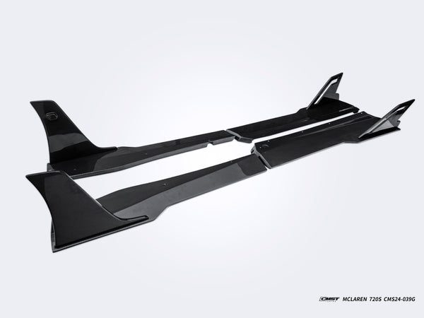 McLaren 720S 2018 2019 2020 2021 2022 2023 & 750S 2024-ON with Aftermarket Parts - Side Skirts Carbon Fiber / FRP from CMST Tuning