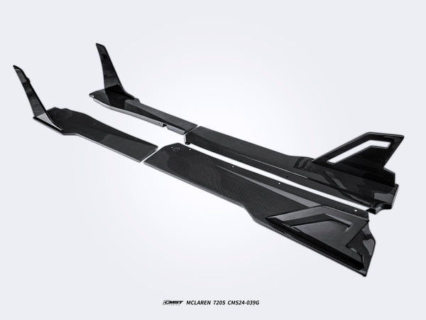 McLaren 720S 2018 2019 2020 2021 2022 2023 & 750S 2024-ON with Aftermarket Parts - Side Skirts Carbon Fiber / FRP from CMST Tuning