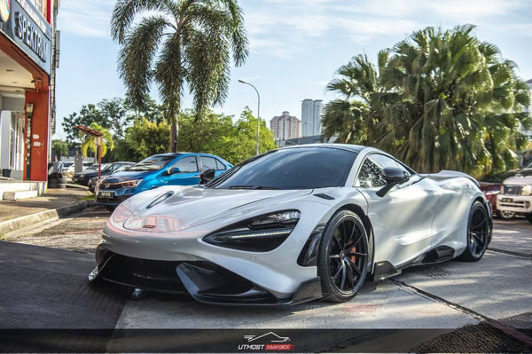 McLaren 720s 2018 2019 2020 2021 2022 2023 & 765LT 2021 2022 & 750s 2024 with Aftermarket Parts - 765lt Conversion Side Skirts Carbon Fiber / FRP from CMST Tuning
