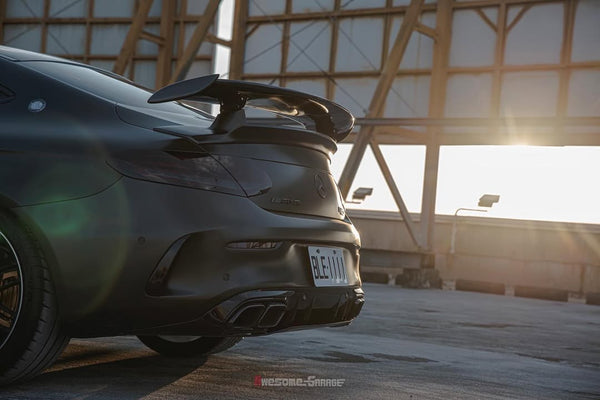 Mercedes Benz C-Class C63s C63 C43 C400 C300 W205 2015-2021 & C-Class C63s C63 C43 C300 W205 2016-2022 with Aftermarket Parts - GTR Style Rear Spoiler Carbon Fiber / FRP from CMST Tuning