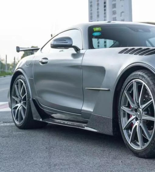 Mercedes Benz AMG GT GTS C190 2016-2021 with Aftermarket Parts - Black Series Style Side Skirts Carbon Fiber / FRP from CMST Tuning