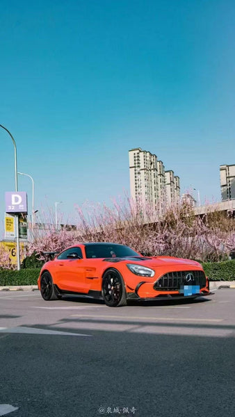 Mercedes Benz AMG GT GTS GTC C190 2016 2017 2018 2019 2020 2021 (designed to work with CMST Black Series Style Front Fenders, corner small lips would need to be shaved off for fitment with OEM fenders, 3 point star not included) with Aftermarket Parts - Front Bumper Set Carbon Fiber / FRP from CMST Tuning