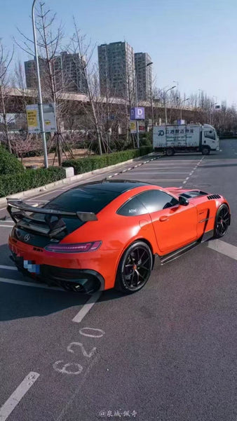 Mercedes Benz AMG GT GTS C190 2016 2017 2018 2019 2020 2021 with Aftermarket Parts - Black Series Side Skirts Carbon Fiber / FRP from CMST Tuning