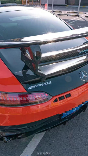 Mercedes Benz AMG GT GTS C190 2016 2017 2018 2019 2020 2021 with Aftermarket Parts - Black Series Rear Bumper & Diffuser Carbon Fiber / FRP from CMST Tuning