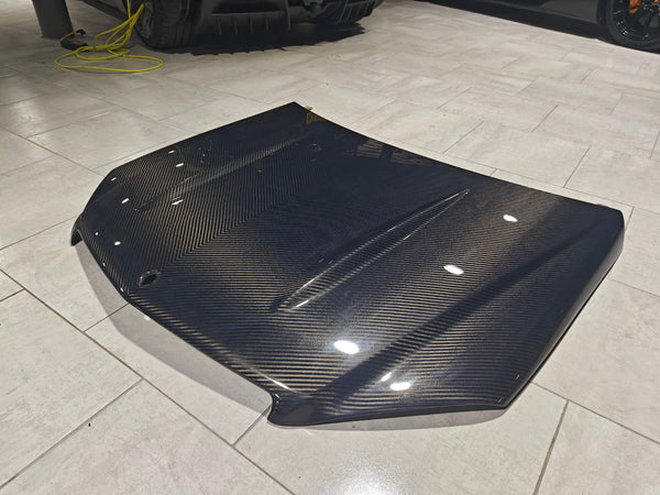 Mercedes Benz C-Class C300 C280 W204 Pre-Facelift 2007 2008 2009 2010 2011 with Aftermarket Parts - Hood Carbon Fiber from CMST Tuning