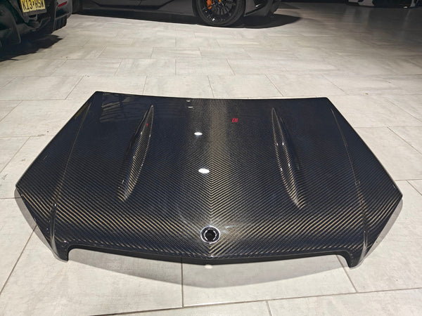 Mercedes Benz C-Class C300 C280 W204 Pre-Facelift 2007 2008 2009 2010 2011 with Aftermarket Parts - Hood Carbon Fiber from CMST Tuning
