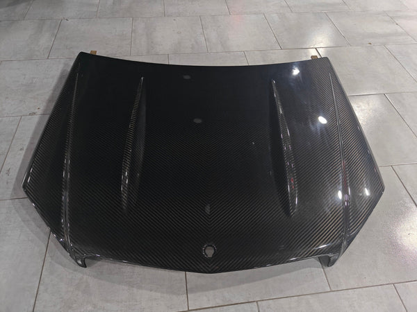 Mercedes Benz C-Class C300 C280 W204 Pre-Facelift 2007 2008 2009 2010 2011 with Aftermarket Parts - Hood Carbon Fiber from CMST Tuning