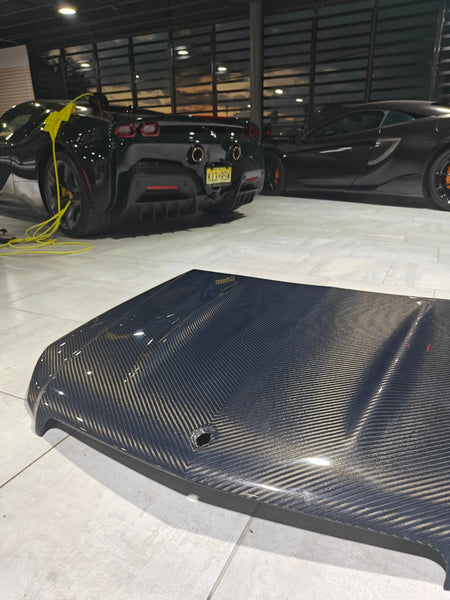 Mercedes Benz C-Class C350 C300 C250 Luxury Sport W204 Facelift 2012 2013 2014 with Aftermarket Parts - Hood Carbon Fiber from CMST Tuning