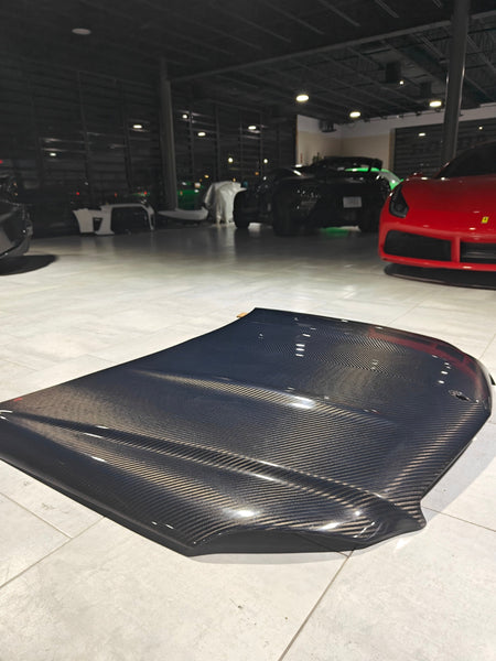 Mercedes Benz C-Class C350 C300 C250 Luxury Sport W204 Facelift 2012 2013 2014 with Aftermarket Parts - Hood Carbon Fiber from CMST Tuning