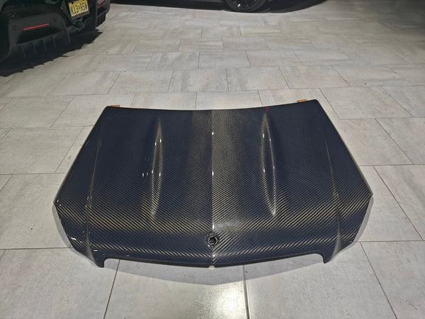 Mercedes Benz C-Class C350 C300 C250 Luxury Sport W204 Facelift 2012 2013 2014 with Aftermarket Parts - Hood Carbon Fiber from CMST Tuning