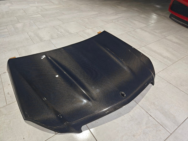Mercedes Benz C-Class C350 C300 C250 Luxury Sport W204 Facelift 2012 2013 2014 with Aftermarket Parts - Hood Carbon Fiber from CMST Tuning