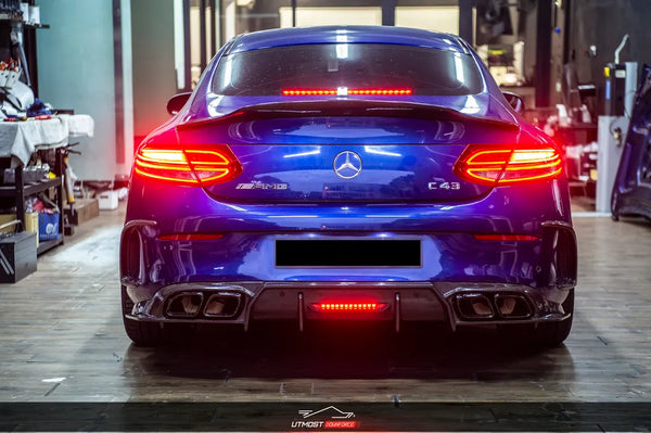 Mercedes Benz C63S C63 AMG C43 C300 W205 2017 2018 2019 2020 2021 2022 2023 with Aftermarket Parts - Rear Diffuser Carbon Fiber / FRP from CMST Tuning