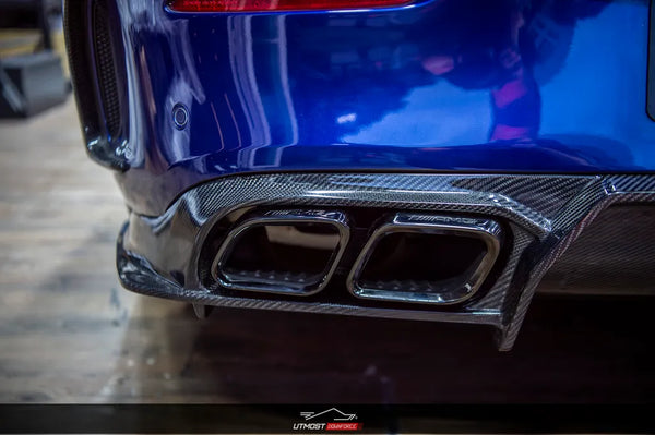Mercedes Benz C63S C63 AMG C43 C300 W205 2017 2018 2019 2020 2021 2022 2023 with Aftermarket Parts - Rear Diffuser Carbon Fiber / FRP from CMST Tuning