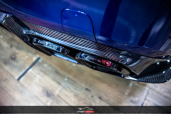Mercedes Benz C63S C63 AMG C43 C300 W205 2017 2018 2019 2020 2021 2022 2023 with Aftermarket Parts - Rear Diffuser Carbon Fiber / FRP from CMST Tuning