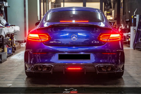 Mercedes Benz C63S C63 AMG C43 C300 W205 2017 2018 2019 2020 2021 2022 2023 with Aftermarket Parts - Rear Diffuser Carbon Fiber / FRP from CMST Tuning