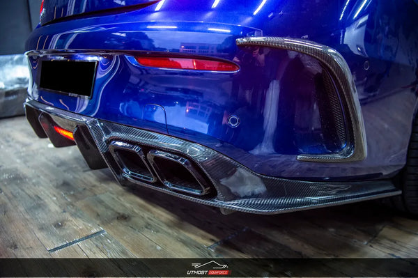 Mercedes Benz C63S C63 AMG C43 C300 W205 2017 2018 2019 2020 2021 2022 2023 with Aftermarket Parts - Rear Diffuser Carbon Fiber / FRP from CMST Tuning