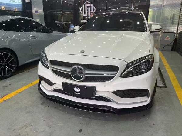 Mercedes Benz C63S C63 AMG W205 Sedan 2015-2021 & C63S C63 AMG W205 Coupe 2017-2023 & C63S C63 AMG W205 Convertible 2017-2023 with Aftermarket Parts - Carbon Fiber FRP Front Lip Splitter from  CMST Tuning