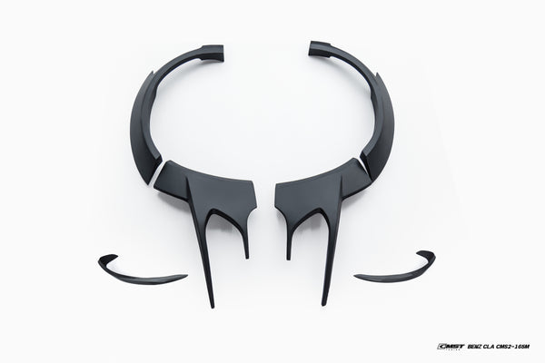 Mercedes Benz CLA45 AMG CLA250 C117 (fitment for CLA250 requires sport package bumper)  2014 2015 2016 with Aftermarket Parts - Widebody Front Wheel Archs Fender Flares & Intake Vent Valances & Rear Fender Flares Carbon Fiber / FRP from CMST Tuning