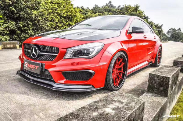 Mercedes Benz CLA45 AMG CLA250 C117 2014 2015 2016 2017 2018 2019 (designed to be installed with CMST widebody) with Aftermarket Parts - Side Skirts Carbon Fiber / FRP from CMST Tuning