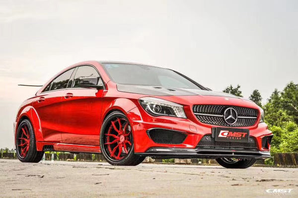 Mercedes Benz CLA45 AMG CLA250 C117 (fitment for CLA250 requires sport package bumper)  2014 2015 2016 with Aftermarket Parts - Widebody Front Wheel Archs Fender Flares & Intake Vent Valances & Rear Fender Flares Carbon Fiber / FRP from CMST Tuning