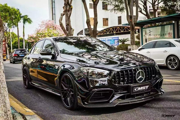 Mercedes Benz E-Class E63S E63 E53 E43 AMG E550 E450 E400 E350 E300 W213 2017 2018 2019 2020 2021 2022 2023 with Aftermarket Parts - Side Skirts Pre-preg Carbon Fiber / FRP from CMST Tuning