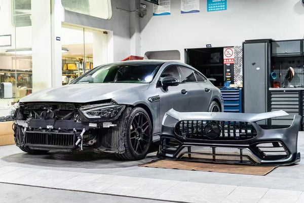 Mercedes Benz AMG GT 4 Door GT63 GT63s GT53 GT43 GT50 X290 2019 2020 2021 2022 2023 2024 with Aftermarket Parts - Front Bumper Set Carbon Fiber / FRP from CMST Tuning