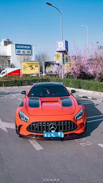 Mercedes Benz AMG GT GTS GTC C190 2016 2017 2018 2019 2020 2021 (designed to work with CMST Black Series Style Front Fenders, corner small lips would need to be shaved off for fitment with OEM fenders, 3 point star not included) with Aftermarket Parts - Front Bumper Set Carbon Fiber / FRP from CMST Tuning