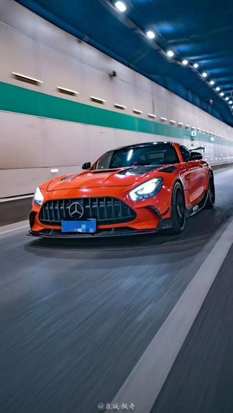 Mercedes Benz AMG GT GTS GTC C190 2016 2017 2018 2019 2020 2021 (designed to work with CMST Black Series Style Front Fenders, corner small lips would need to be shaved off for fitment with OEM fenders, 3 point star not included) with Aftermarket Parts - Front Bumper Set Carbon Fiber / FRP from CMST Tuning