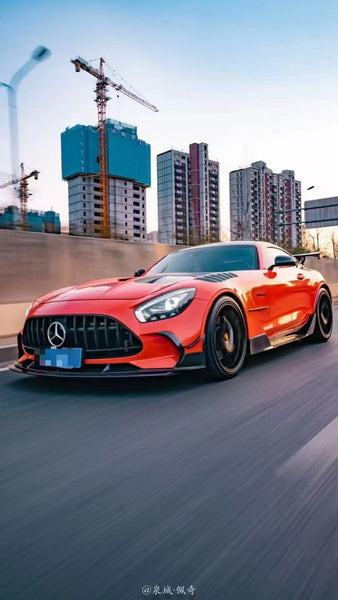 Mercedes Benz AMG GT GTS GTC C190 2016 2017 2018 2019 2020 2021 (designed to work with CMST Black Series Style Front Fenders, corner small lips would need to be shaved off for fitment with OEM fenders, 3 point star not included) with Aftermarket Parts - Front Bumper Set Carbon Fiber / FRP from CMST Tuning