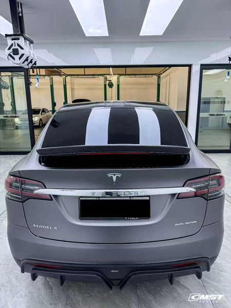 Tesla Model X P100D 100D 90D 75D 60D Performance Long Range Base 2016-2021 with Aftermarket Parts - Rear Diffuser Carbon Fiber / FRP from CMST Tuning