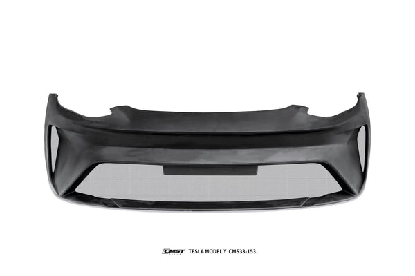 Tesla Model Y Performance AWD Long Range RWD Standard 2020 2021 2022 2023 2024 2025 with Aftermarket Parts - Front Bumper &amp; Front Lip Carbon Fiber / FRP from CMST Tuning