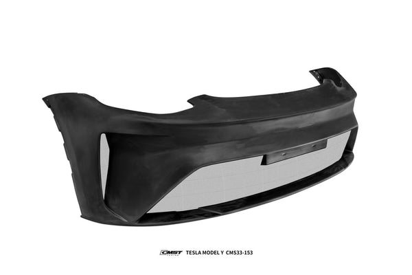 Tesla Model Y Performance AWD Long Range RWD Standard 2020 2021 2022 2023 2024 2025 with Aftermarket Parts - Front Bumper &amp; Front Lip Carbon Fiber / FRP from CMST Tuning
