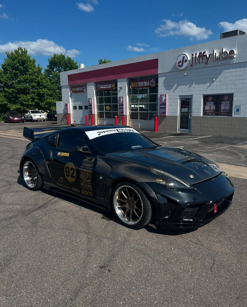 Nissan 370Z Nismo Sport Touring Base Fairlady Z Z34 2009 2010 2011 2012 2013 2014 2015 2016 2017 2018 2019 2020 with Aftermarket Parts - V1 Glass Clearview Hood Bonnet Carbon Fiber / FRP from CMST Tuning