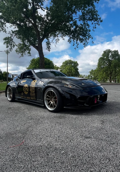 Nissan 370Z Nismo Sport Touring Base Fairlady Z Z34 2009 2010 2011 2012 2013 2014 2015 2016 2017 2018 2019 2020 with Aftermarket Parts - V1 Glass Clearview Hood Bonnet Carbon Fiber / FRP from CMST Tuning