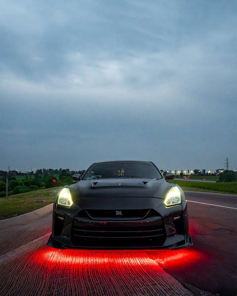 Nissan GTR Nismo Black Track Premium Base 2008 2009 2010 2011 2012 2013 2014 2015 2016 (for installation on 2017-2024 vehicles, 2008-2016 hood is recommended) & 2017 2018 2019 2020 2021 2022 2023 2024 (for installation on 2008-2016 vehicles, 2017-2024 hood is recommended) with Aftermarket Parts - TS Front Bumper & Lip (DRL included) Carbon Fiber / FRP from CMST Tuning