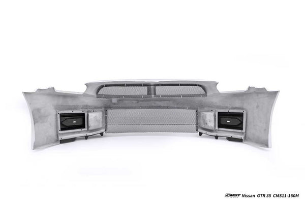 Nissan GTR R35 CBA DBA EBA 2008 2009 2010 2011 2012 2013 2014 2015 2016 2017 2018 2019 2020 2021 2022 2023 2024 (for installation on 2008-2016 vehicles, 2017-2024 hood is recommended) with Aftermarket Parts - 2024 NISMO Style Front Bumper &amp; Lip & Undertray Carbon Fiber / FRP from CMST Tuning
