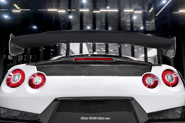 Nissan GTR R35 CBA DBA EBA 2008 2009 2010 2011 2012 2013 2014 2015 2016 2017 2018 2019 2020 2021 2022 2023 2024 with Aftermarket Parts - 2024 NISMO Style Rear Spoiler Carbon Fiber / FRP from CMST Tuning
