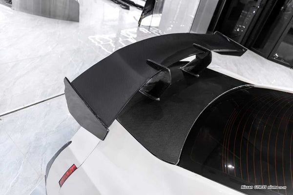 Nissan GTR R35 CBA DBA EBA 2008 2009 2010 2011 2012 2013 2014 2015 2016 2017 2018 2019 2020 2021 2022 2023 2024 with Aftermarket Parts - 2024 NISMO Style Rear Spoiler Carbon Fiber / FRP from CMST Tuning