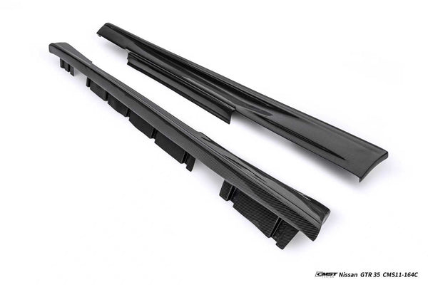 Nissan GTR R35 CBA DBA EBA 2008 2009 2010 2011 2012 2013 2014 2015 2016 2017 2018 2019 2020 2021 2022 2023 2024 with Aftermarket Parts - 2024 NISMO Style Side Skirts Carbon Fiber / FRP from CMST Tuning